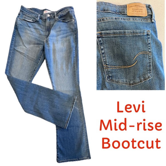 Levi's Signature Mid-Rise Bootcut Jeans Sz 12  W31 L32 - Picture 1 of 10